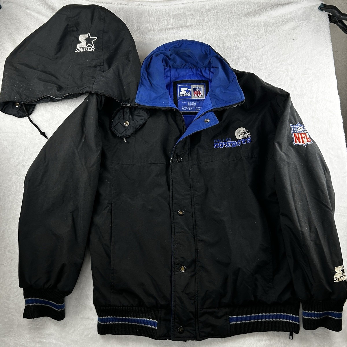 Vintage Dallas Cowboys Starter Jacket Mens XS Black 90s NFL