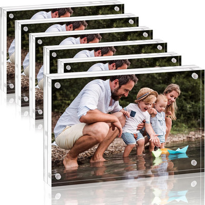 Fixwal 4x6 Picture Frame, 6 Pack Acrylic Frames, Clear Double Sided Photo Frame