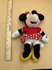 Walt Disney World Minnie Mouse Stuffed Plush 10" Red Polka Dot Dress Souvenir