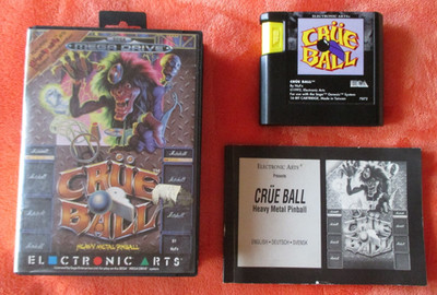 Crüe Ball Heavy Metal Pinball Sega Mega Drive Game mit Anleitung und OVP