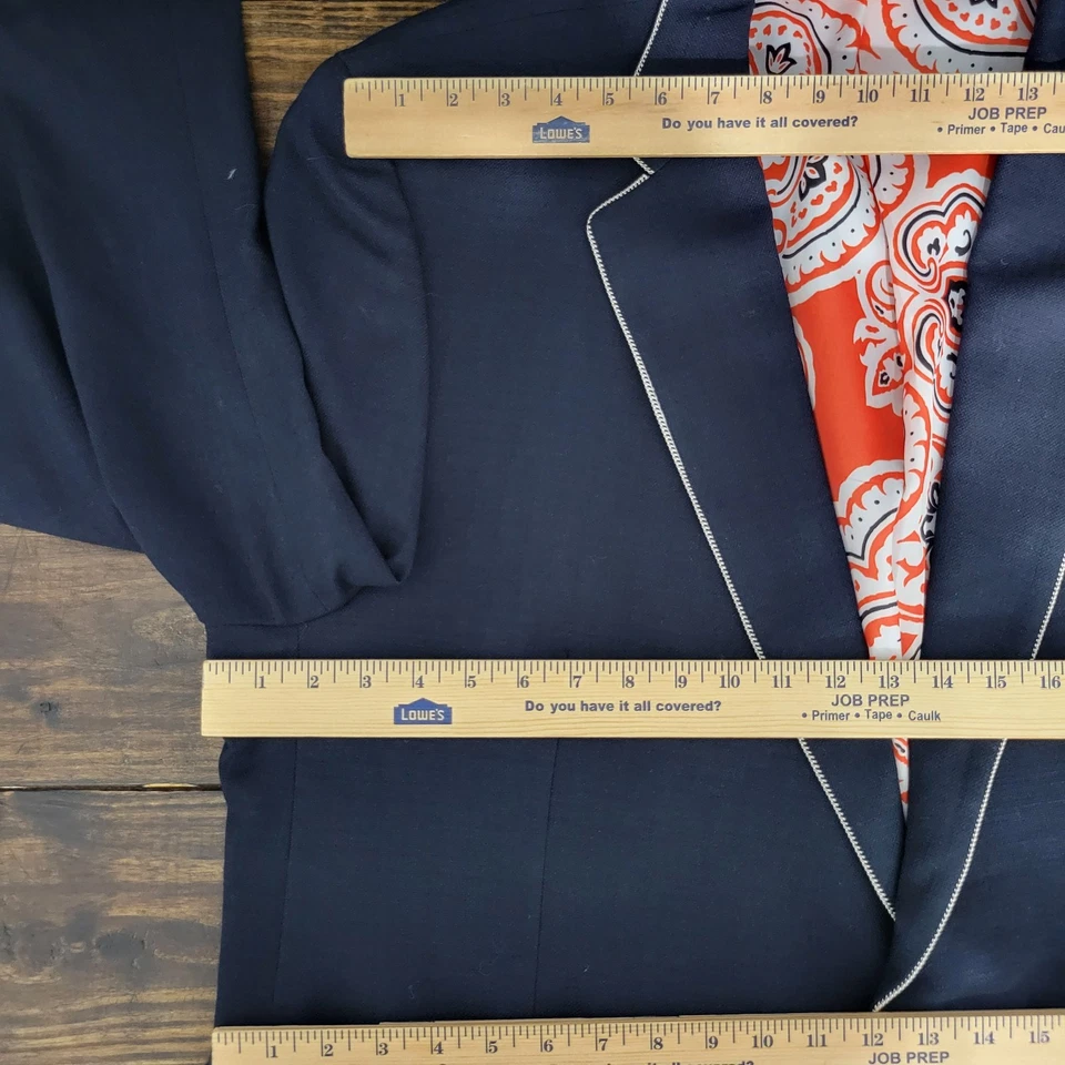 Tallia Men's Sport Coat Blazer Two Button Navy Blue Polyester Blend Size 54R - Image 2 of 4