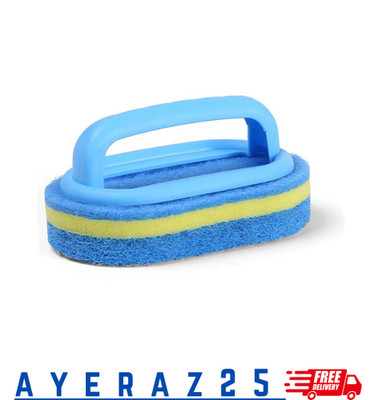 Sponge cleaning brush with handle - bathtub tile and kitchen scrubbing brush