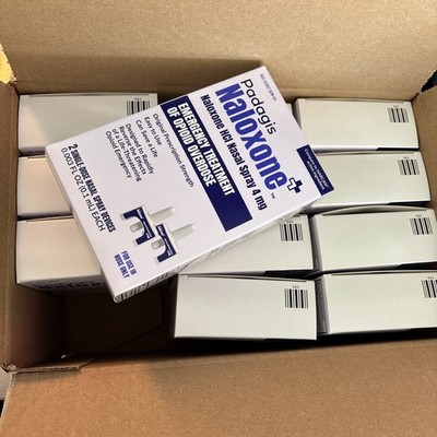 2pack Padagis Naloxone (Narcan) 4mg Nasal Spray 4 DOSES for Overdose Exp 04/2028