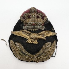 Genuine WW2 RAF Royal Air Force Officers Padded Cloth Cap Badge