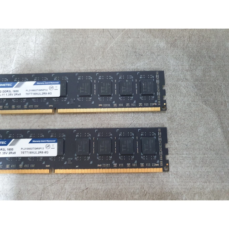 Lot of 2 Timetec 75TT16NUL2R8-8G Memory Module 8GB DDR3 SDRAM PC3-12800 1600MHz - Image 4 of 4