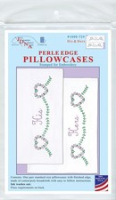 Jack Dempsey Stamped Pillowcases W/White Perle Edge 2/Pkg-His  Hers
