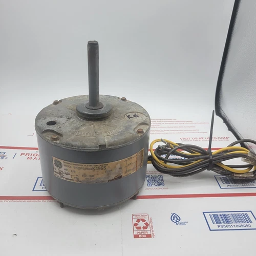 GE 5KCP39BGK496S  Condenser Motor HC35VE208A 1/8HP 1125RPM 208/230V used 