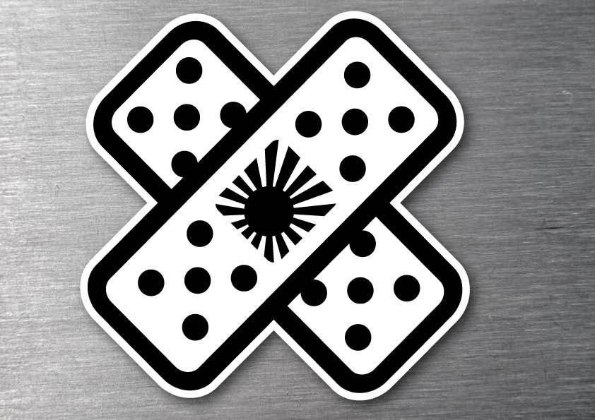 Rising Sun Bandaid Sticker quality 7 year vinyl 100mm x 100mm car jdm