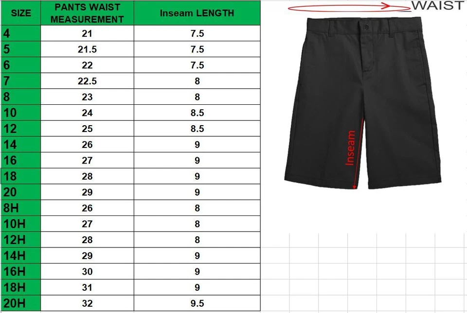 Pantalones cortos de uniforme escolar chino de sarga frontal plano para niños grandes niños pequeños envío gratuito Foto 3 de 3