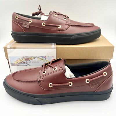 Vans 2 Eyelet Natural Leather Brown Black V176CF Men's Size US 4.5