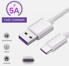 USB Type C Data Cable 5A Fast Charging USB-A to USB-C Charger Cord For Phone