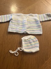 Handmade Knit baby sweater and hat