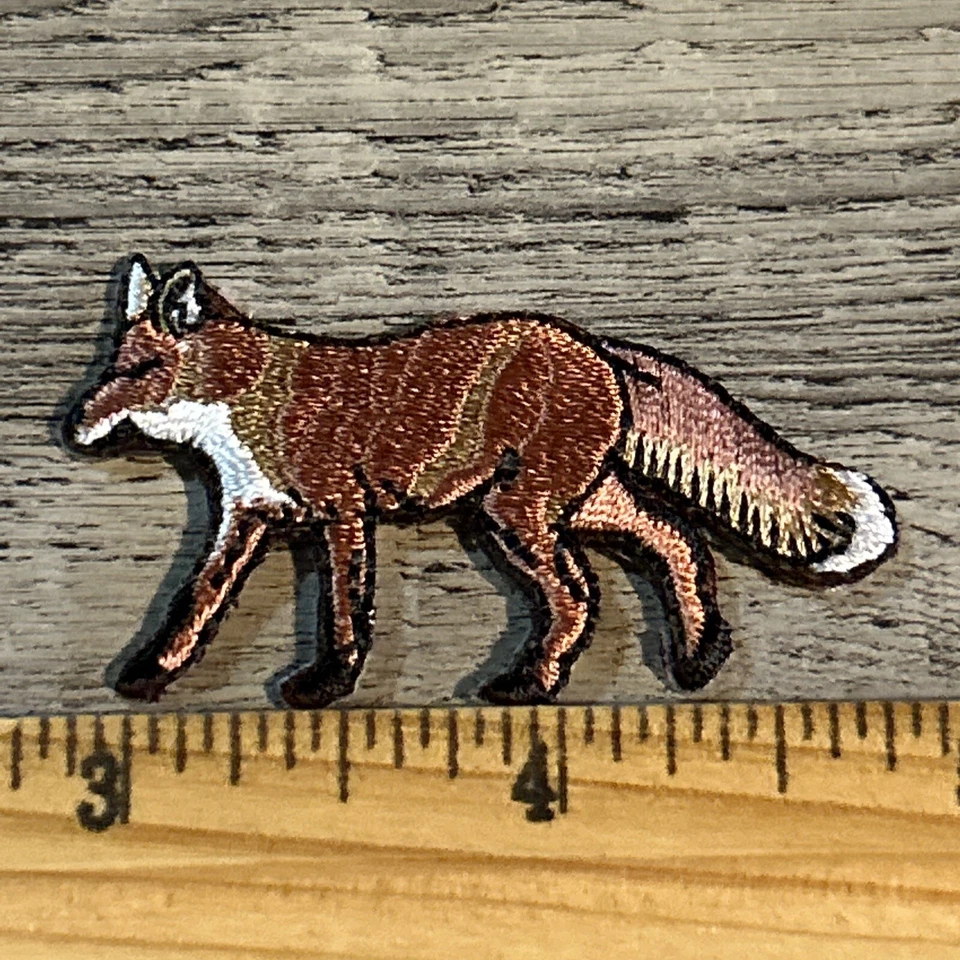 Pair Of Embroidered Fox Patches Iron On 2.5” Wildlife Foxes Mushroom - Image 2 of 4