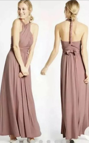 MARKS & SPENCER PINK WEDDING BRIDESMAID MULTIWAY PARTY MAXI DRESS UK SIZE 10. - Picture 2 of 12