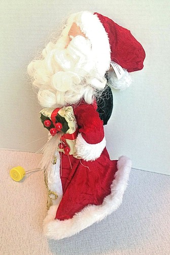 Fiber Optic Lit Santa Claus Christmas Tree Topper 13.6" Red Gold Holiday Decor - 第 2/6 張圖片