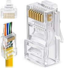 60 Pz Connettori RJ45 CAT6 Pass-Through Termina Spina Terminale Di Rete Placcata