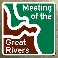 Meeting of the Great Rivers Scenic Route highway marker road sign Illinois 16x16