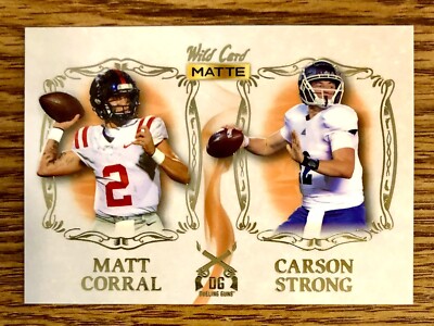 2022 Wild Card Matte Football Dueling Guns Orange Matt Corral/Carson Strong DG-5