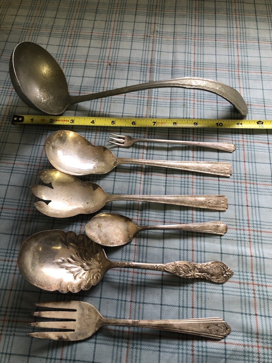 7 Piece Vintage Silverware, National Silver Co, EPNS, Carlton