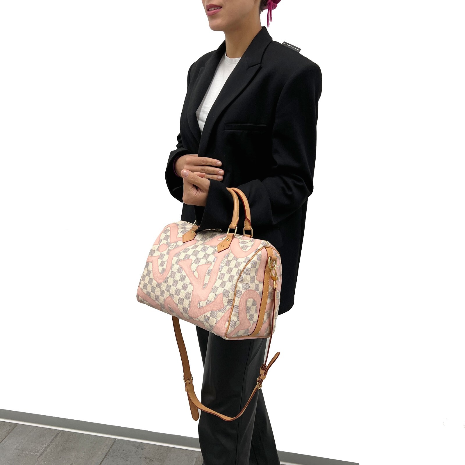 Louis Vuitton Speedy 30 Bandoulière Pink Tahitienne Handbag Bag