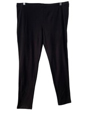 Elastic Waist Pull On Leggings Women XL Black Cotton Blend Contemporary Chic NEW