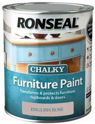 Ronseal One Coat Chalky Möbelfarbe 750ml English Rose