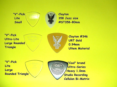 V Picks Guitar Picks, Rounded Triangle Pick 3-pick SET