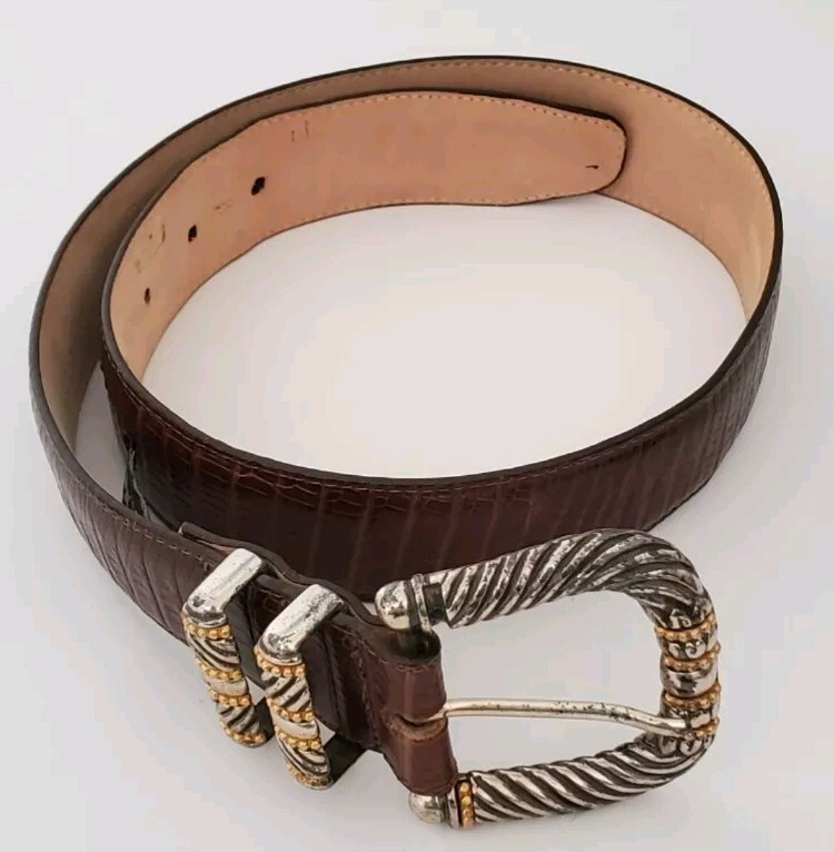 Brighton Leather Belt Womens Size Small Brown 23709 Made in  display picture 3