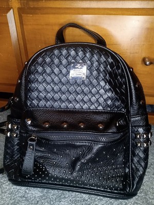 black studded backpack purse