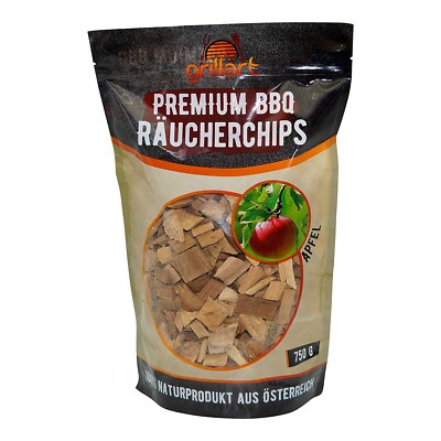 Premium Räucherchips Apfel Räucherholz Holzhackschnitzel für Grillgeschmack 750g