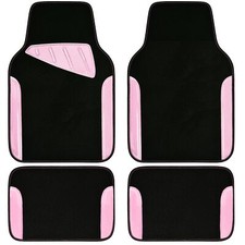 4pcs Pink Car Floor Mats Jelly Waterproof Girly Mats With Non-slip Backing