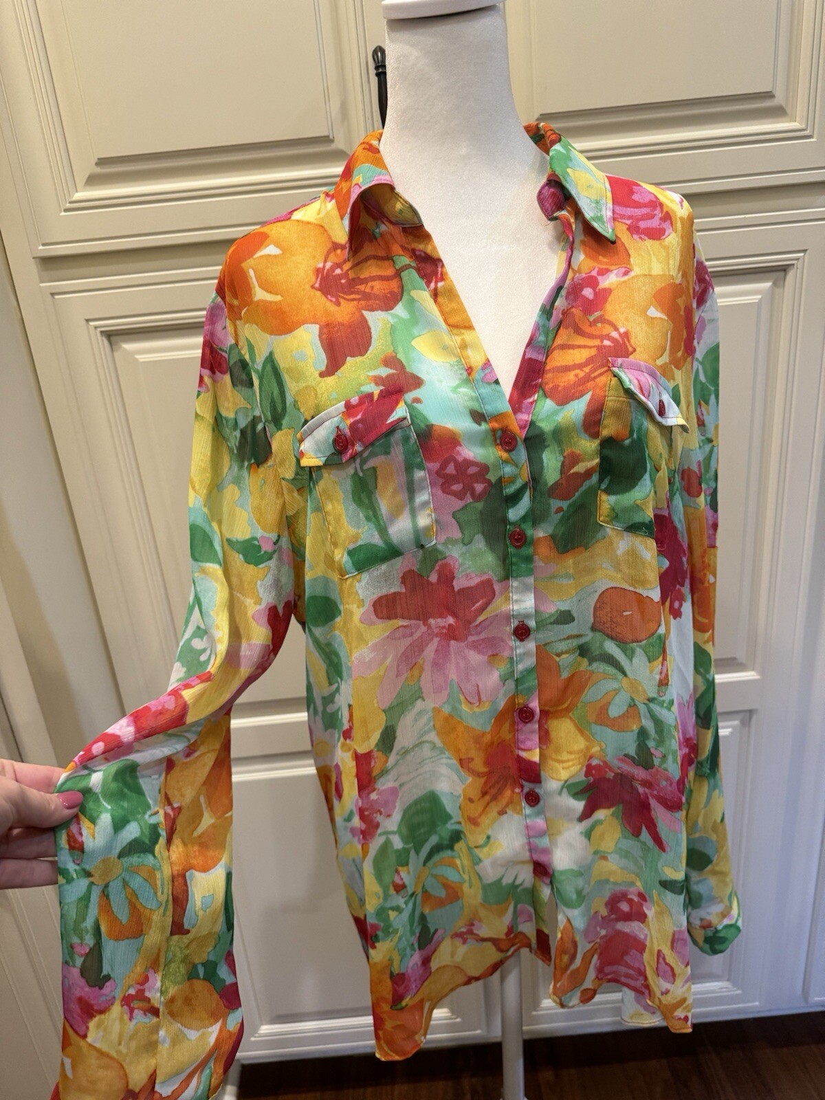 Spense  XL Ladies, Button-Down Polyester Blouse L… - image 2