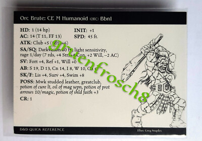 ORC BRUTE  56 C  GIANTS OF LEGEND 2004  D&D MINIATURES GAMES CARD  DDM GRUUMSH