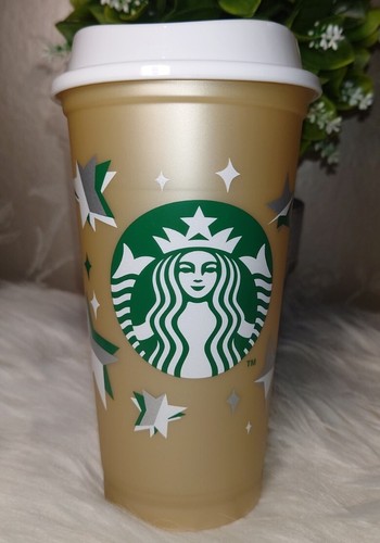 Neu 2023 Starbucks Weihnachten Urlaub Gold Farbwechsel Wiederverwendbar Heiß 16 Unzen Tasse - Bild 3 von 5