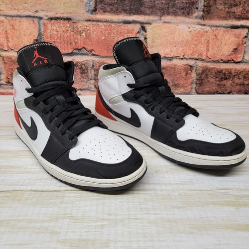 Nike Air Jordan 1 Mid Top SE Herren Größe 13 Sneaker rot schwarz weiß Zehenpartie 2020 Schuh - Bild 5 von 9