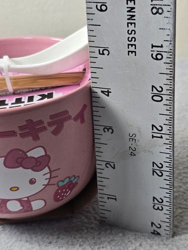 Hello Kitty Ceramic Bowl Strawberry with Chopsticks and Spoon - Picture 7 of 7