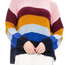 XiRENA Sweater Womens XS Alpaca Apres Ski Taos Alpaca Stripe Crewneck Oversized