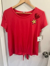 NWT Juniper + Lime Large Heart/Star Red Top/Front Tie (Runs Smal)