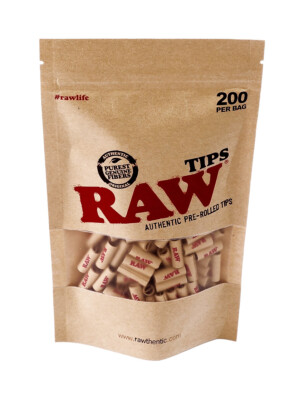 10 Beutel (2000 Tips) RAW Authentic Pre-Rolled Tips, 200 Tips pro Beutel