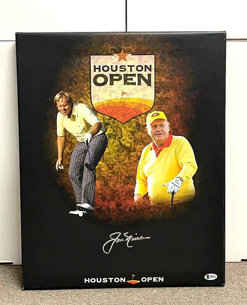 Jack Nicklaus Autographed Signed Houston Open 16x20 Canvas Photo Beckett BAS A29321 