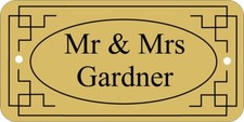 GOLD DOOR NAMEPLATE SIGN ENGRAVED PERSONALISED LDP75 90mm X 40mm