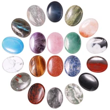 Worry Stone Thumb Gemstone Natural Healing Crystal Therapy Massage 35x45mm 10pcs