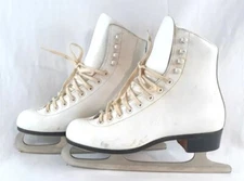Riedell Ice Skates Womens 5 White 220N Figure Sheffield MK Blades