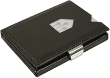 EXENTRI Leather Trifold Wallet - RFID Blocking w/Stainless Steel Locking Clip
