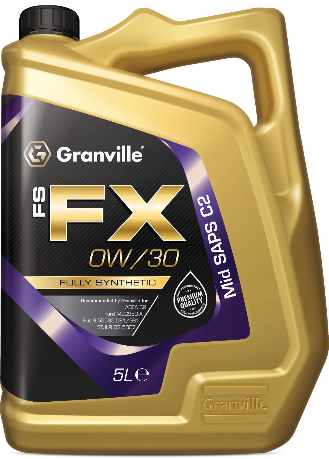 Granville 0w30 Fully Synthetic FS-FX Engine Oil 5 Litre Mid Saps C2 WSS-M2C950-A