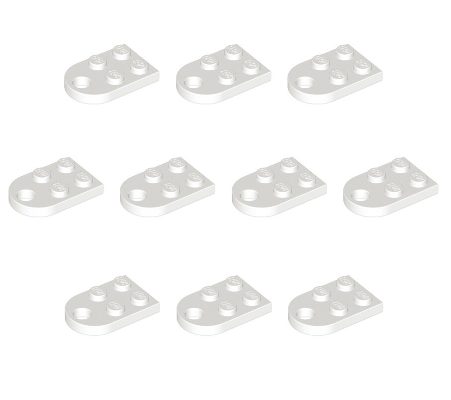 NEW LEGO 10 Pieces 2x3 Plate With Hole - Makes 5 White Hearts | eBay