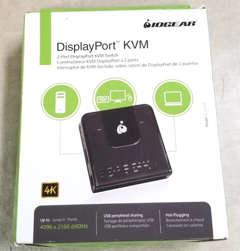 IOGEAR 2-Port DisplayPort KVM GCS62DP Brand New!