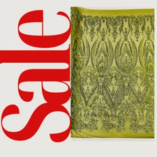 Damask Design Sequins Embroider 4 Way Stretch Mesh Fabric By Yard