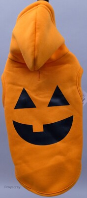 Buttons & Bones Halloween Pumpkin Hoodie Dog Coat Apparel Size Small NWT