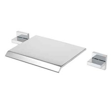 Two Handles High Flow Rate Wall Mount Bathtub Faucet Waterfall Tub Filler Faucet
